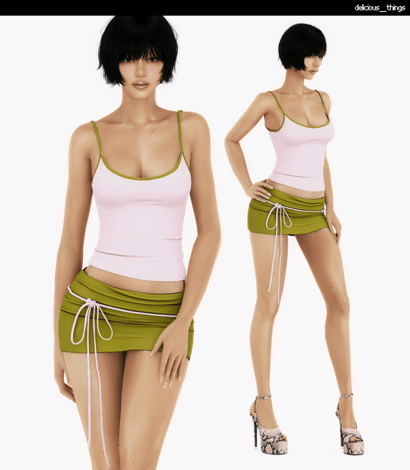Комплект Cami Top & Mini Skirt Set